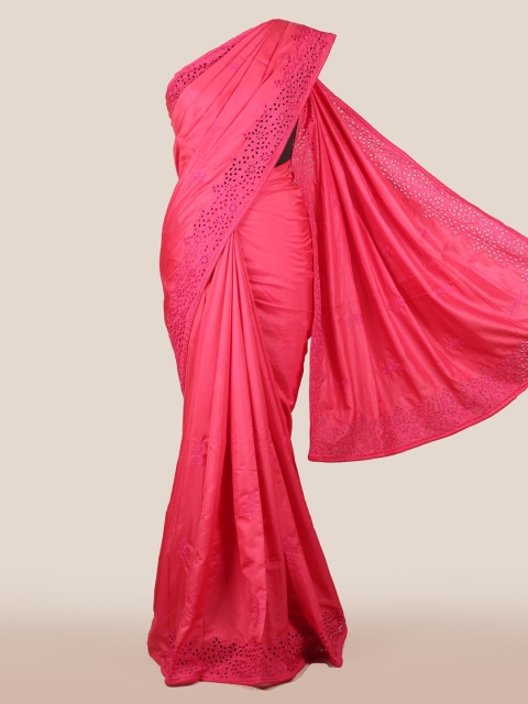 

Pothys Pink Embroidered Art Silk Saree