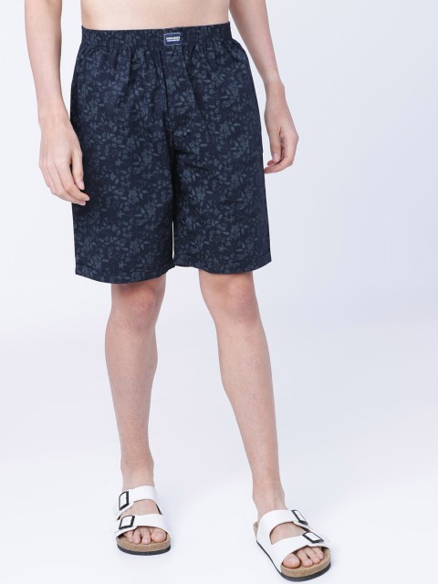 

HIGHLANDER Men Navy Blue Printed Regular Fit Regular Shorts
