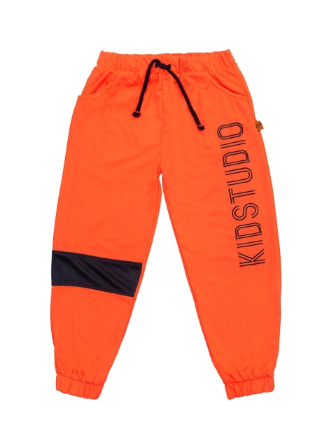 

Kid Studio Unisex Kids Orange & Black Solid Joggers
