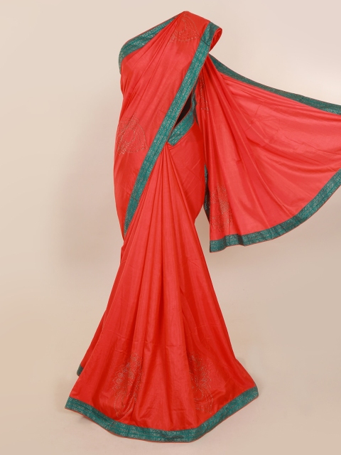 

Pothys Pink Solid Art Silk Saree