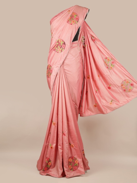 

Pothys Pink Embroidered Art Silk Saree