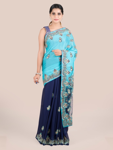 

Pothys Blue Woven Design Saree