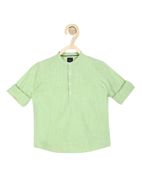 

Allen Solly Junior Boys Green Regular Fit Solid Cotton Casual Shirt