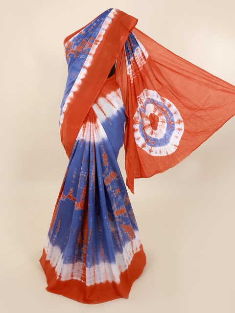 

Pothys Blue Dyed Pure Cotton Saree