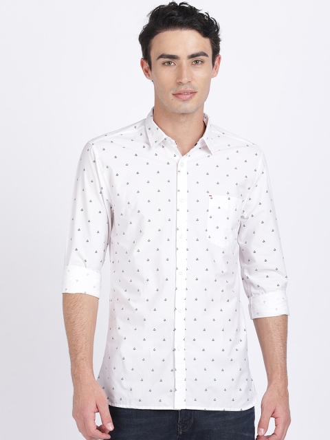 

ANTHEM Men White Slim Fit Printed Casual Shirt