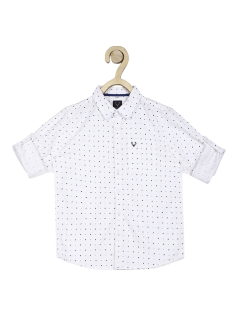 

Allen Solly Junior Boys White Slim Fit Printed Casual Shirt
