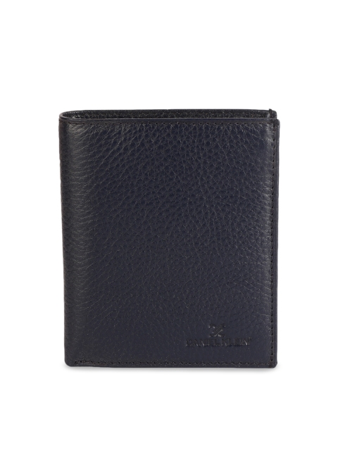 

Daniel Klein Men Navy Blue Textured Two Fold Wallet