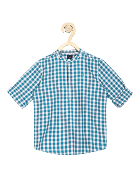 

Allen Solly Junior Boys Blue Regular Fit Checked Casual Shirt