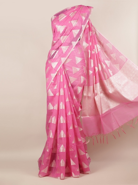 

Pothys Pink Woven Design Cotton Blend Saree