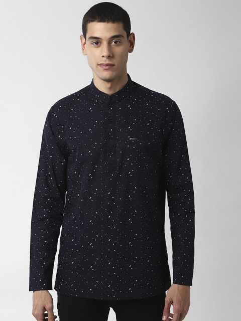 

Peter England Men Navy Blue Printed Kurta