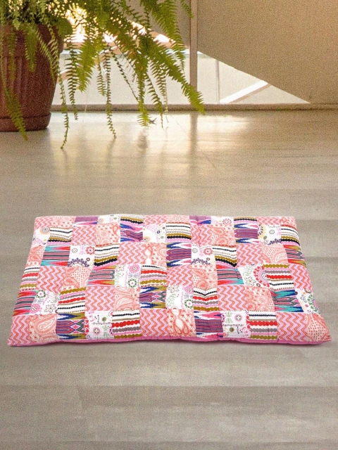 

Tistabene Pink & Red Printed Floor Cushion