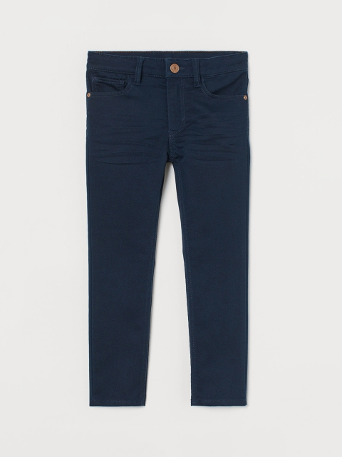

H&M Boys Blue Solid Super Soft Skinny Fit Trousers