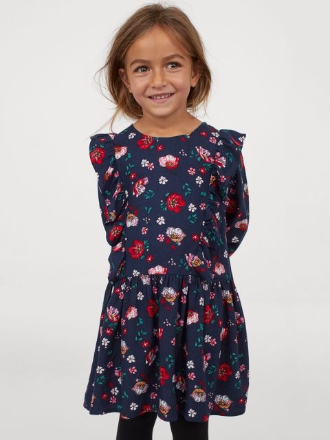 

H&M Girls Multicolored Patterned flounced dress, Multi