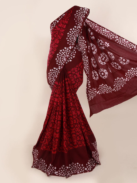 

Pothys Maroon Printed Pure Cotton Saree