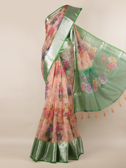 

Pothys Peach-Coloured Woven Design Saree