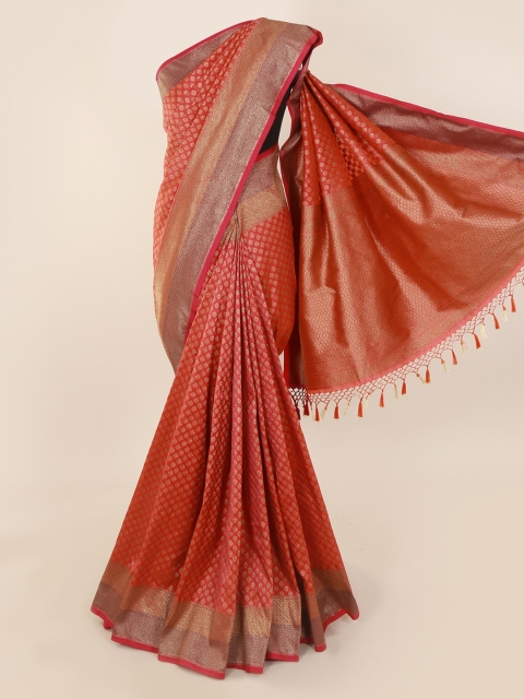 

Pothys Rust Pure Silk Woven Design Banarasi Saree