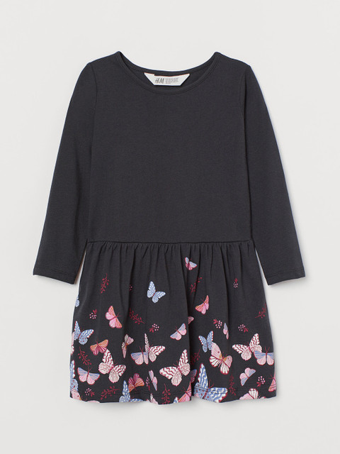 

H&M Girls Grey Jersey Dress, Multi