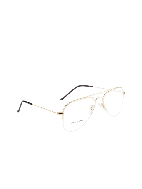 

Clark N Palmer Unisex Gold-Toned Solid Half Rim Aviator Frames CNP-Z001-C2