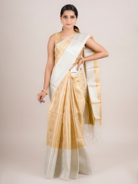 

Pothys Gold-Toned Woven Design Tissue Saree