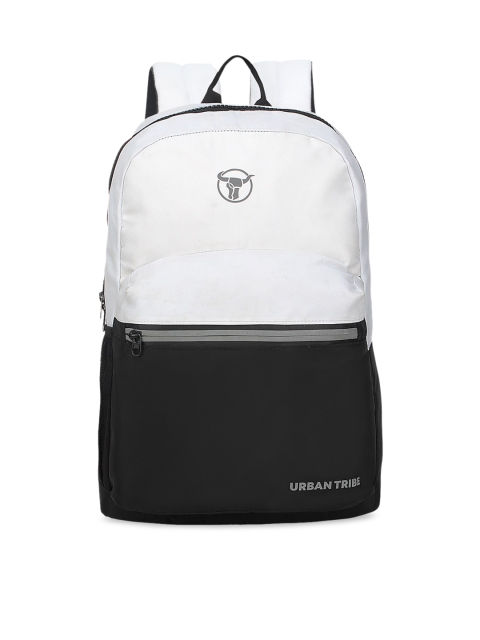 

URBAN TRIBE Unisex White & Black Colourblocked Backpack