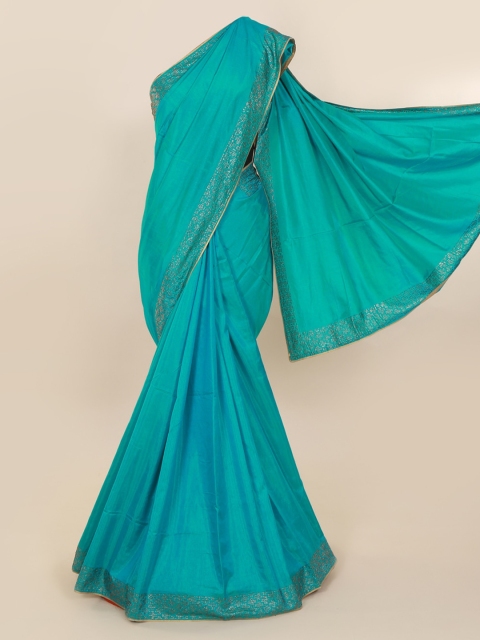 

Pothys Blue Solid Art Silk Saree