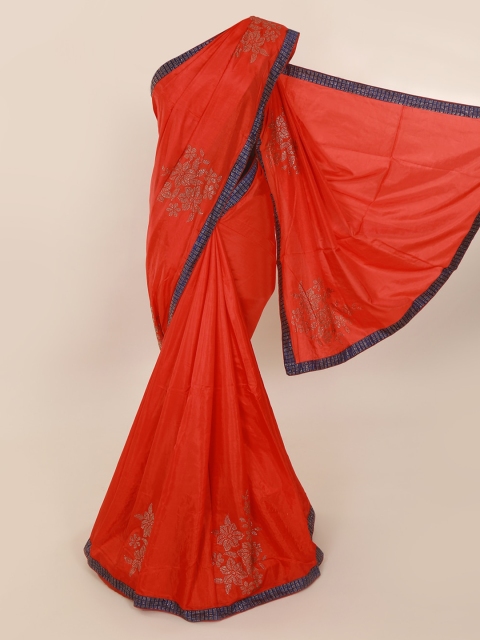 

Pothys Red Embellished Art Silk Saree