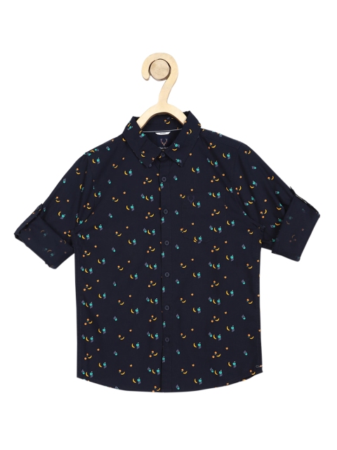 

Allen Solly Junior Boys Navy Blue Slim Fit Printed Casual Shirt