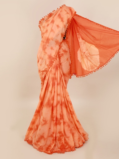 

Pothys Orange Dyed Pure Cotton Saree