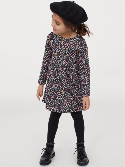 H&M Girls Multicoloured Cotton Jumper Dress, Multi