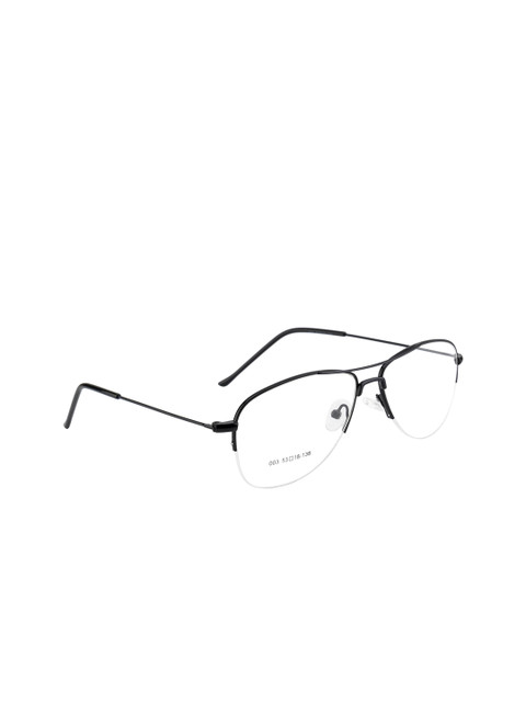 

Clark N Palmer Unisex Black Solid Half Rim Aviator Frames CNP-Z003-C1