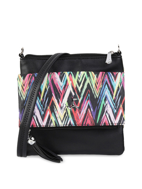 

Mochi Black & Pink Printed Sling Bag