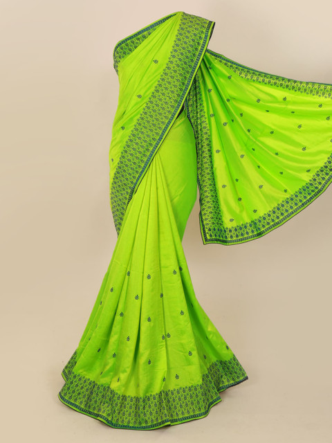 

Pothys Green Printed Art Silk Saree