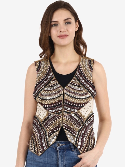 

Diwaah Women Cream-Coloured Self Design Tailored Jacket
