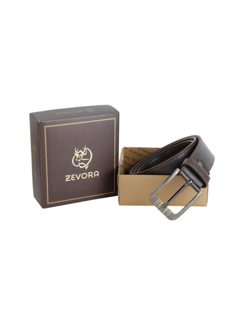 

ZEVORA Men Brown Textured Belt