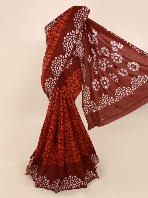 

Pothys Brown & Orange Pure Cotton Printed Saree