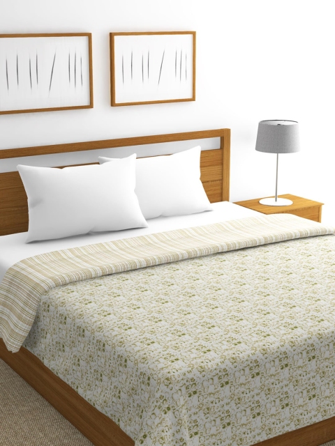 

BIANCA White & Brown Abstract AC Room 300 GSM Double Bed Dohar