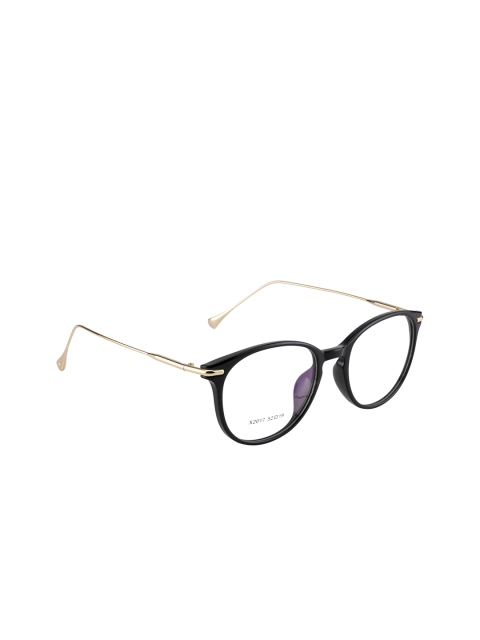 

Clark N Palmer Unisex Black & Gold-Toned Solid Full Rim Round Frames CNP-X2017-C1