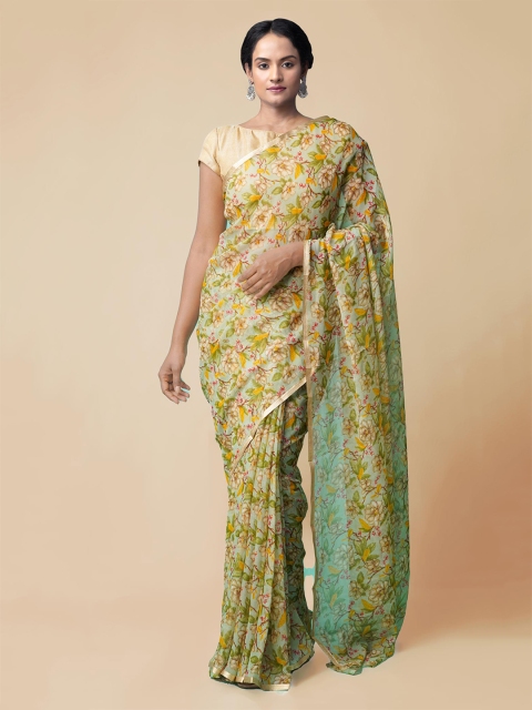 

Unnati Silks Green Printed Patola Saree