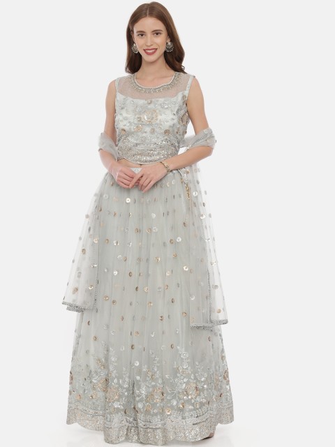 

Neerus Grey & Gold-Coloured Embellished Ready to Wear Lehenga & Blouse with Dupatta