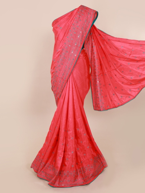 

Pothys Pink Solid Art Silk Saree
