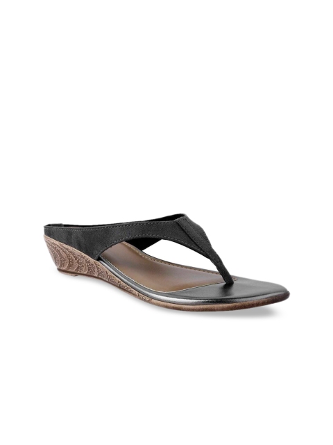 

SOLES Women Charcoal Grey Solid Wedges