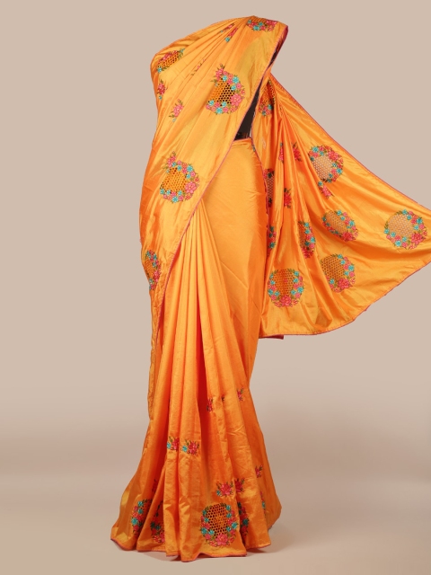 

Pothys Mustard Solid Art Silk Saree