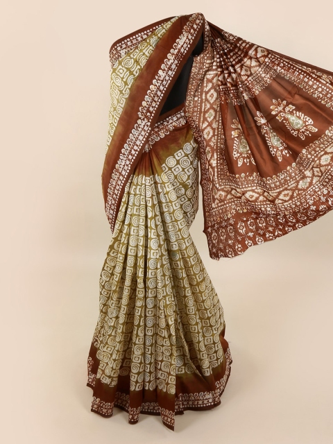 

Pothys Green Printed Pure Silk Saree