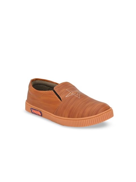 

Big Fox Boys Tan Brown Printed Slip-On Sneakers
