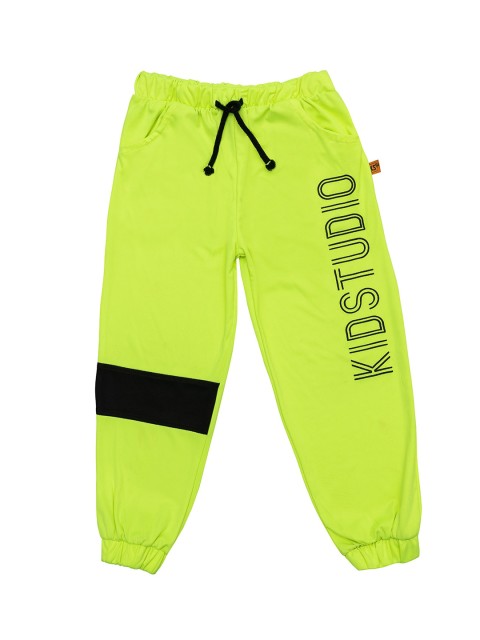 

Kid Studio Unisex Kids Fluorescent Green & Black Printed Track Pants