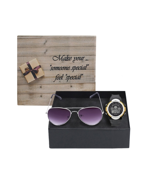 

Fantasy World Kids Sunglasses & Watch Gift Set 177-AVI_BKSL-YS02-YL01, Yellow