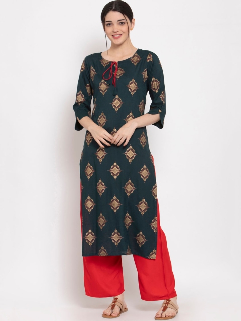 

ALC Creations Women Green Ethnic Motifs Printed Kurta