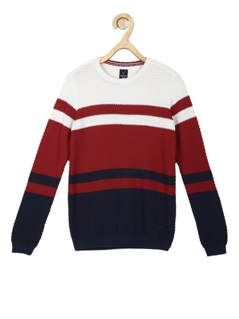 

Allen Solly Junior Boys Maroon Colourblocked Pullover Sweater