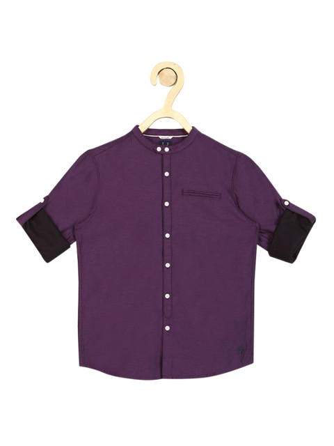 

Allen Solly Junior Boys Purple Regular Fit Solid Casual Shirt