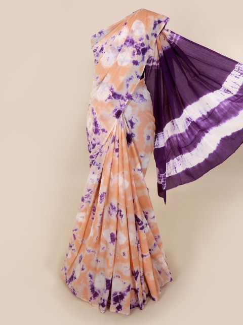 

Pothys Peach & Purple Printed Saree